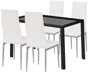 Rowan 4+1 set de sufragerie alb-gri