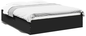 3281008 vidaXL Cadru de pat, negru, 150x200 cm, lemn prelucrat