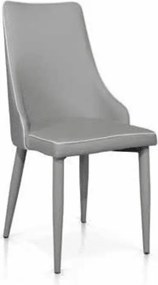Scaun Molino, piele ecologica, structura metalica - GRI DESCHIS