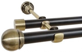 Galerie dubla fara inele duo TODI MAX 19/19 mm negru aur antic (Alege marime: 280 cm)