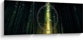 Tablou cu pădurea întunecată (cu ceas) (90x30 cm)