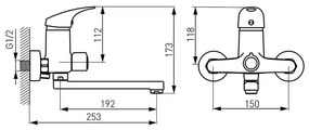 Baterie cada - dus, Ferro, Combo, pipa mobila de 19,2 cm, crom