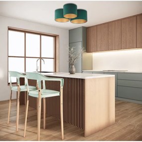 Duolla - Plafonieră ROLLER TRIO 3xE27/60W/230V verde/auriu