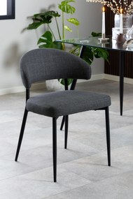MAZZONI EXPORT IRIS Antracit [Gri închis] (material Basel 19) - SCAUN MODERN TAPIȚAT PENTRU SALON/SUFRAGERIE LOFT