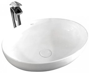 REA-U8198 - Lavoar CAROLA SLIM 39 x 51,5 cm pentru blat, ceramică, alb lucios
