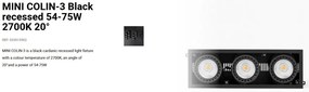Spot LED incastrabil MINI COLIN-3 Black recessed 54-75W 2700K 20°
