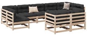 3299629 vidaXL Set canapea de grădină cu perne, 9 piese, lemn masiv de pin