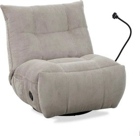 Fotoliu recliner MARCUS, maro deschis/negru, stofa clasica/metal, 84x1