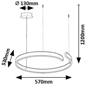Lustra LED suspendata stil circular Silnora 57cm