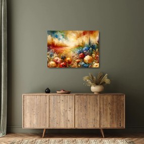 Tablou pe sticlă - Pajiște colorată (70x50 cm)