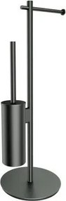 Suport hartie freestanding cu spatiu pentru perie grafit Omnires Modern Project
