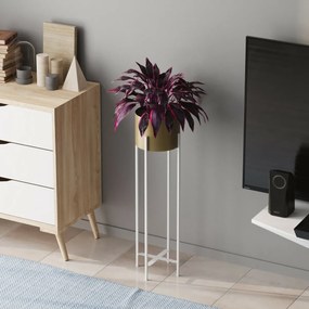 Suport metalic pentru flori GED-025-C Loft ,alb/dorat