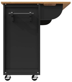 Insulă de bucătărie cu blat reglabil, Negru | Aosom Romania