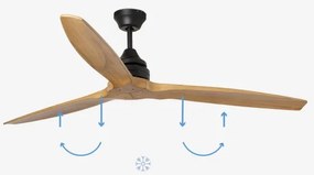 Ventilator de tavan FARO 33718DC ALO L lemn/negru d. 152 cm + telecomandă