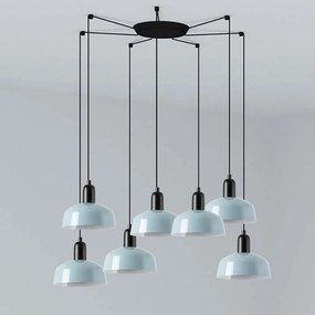 Lustra cu 7 pendule metal TATAWIN S blue