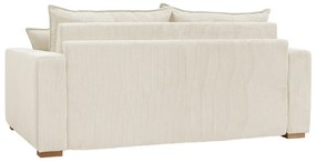 Canapea crem extensibilă cu tapițerie din catifea reiată 225 cm Augustin – Bobochic Paris