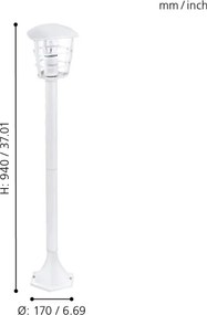 Eglo 18799 - Lampă de exterior ALORIA 1xE27/60W/230V IP44 albă