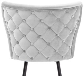 Scaun de bar Modena gri picioare negru - H60 cm