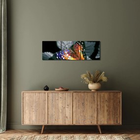 Tablou cu fluture (cu ceas) (90x30 cm)