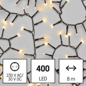 Ghirlandă LED pentru exterior, 400 LED/13 m, IP44, alb cald