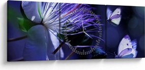 Tablou - Floare tropicală (cu ceas) (90x30 cm)