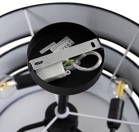 Plafoniera moderna neagra 45 cm 3 lumini - Drum Trio