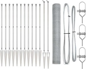 vidaXL Stâlp de gard. Argintiu 25 x 1,2 m (plasă de 13 mm) Oțel