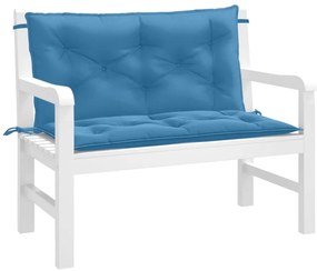 vidaXL Pernă bancă de grădină 2 buc melanj albastru 100x50x7 cm textil