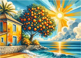 Tablou - Casă cu portocale I. (70x50 cm)