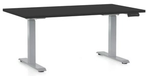 Masa inaltime reglabila OfficeTech D, 140 x 80 cm, bază gri, negru