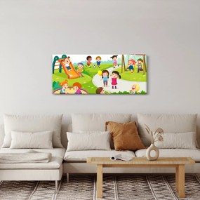 Tablou cu bucuriile copiilor în nisip (120x50 cm)