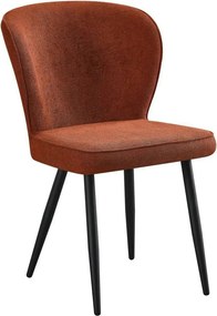 Scaun RIO 2, caramiziu/negru, stofa buclata/metal, 64x51x84 cm