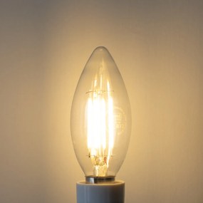 Set de 5 becuri LED E14 reglabile în 3 trepte B35 transparente 4W 450 lm 2700K