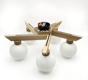 Lustră aplicată ANTONIO 5xG9/5W/230V stejar/alb