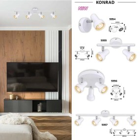 Aplica de perete design industrial Konrad alb 5354 RX