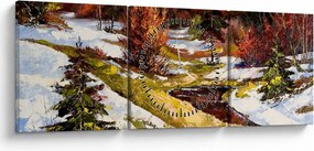Tablou - Sosirea primăverii (cu ceas) (90x30 cm)