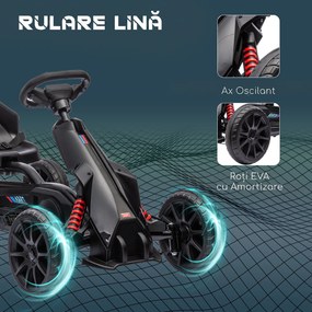 HOMCOM Kart cu Pedale pentru Copii 3-8 Ani, cu Scaun Reglabil | Aosom Romania
