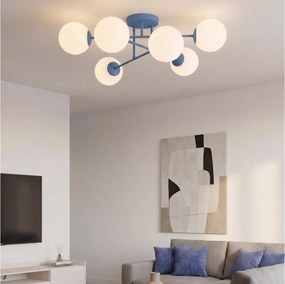 Lustră aplicată ROMA 6xE14/10W/230V albastră