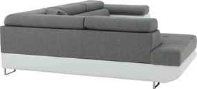 Colţar, alb/gri, model stânga, AMARETO NEW