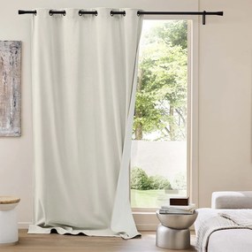 Draperie bej termoizolantă din catifea reiată 140x260 cm Madison – douceur d'intérieur