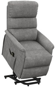 HOMCOM Scaun de relaxare cu funcție de ridicare, spătar/picioare reglabile, până la 120 kg, 66 x 90 x 96 cm, Gri | Aosom Romania