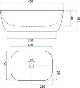 Lavoar pe blat Ceramic Basaro Hestia negru mat