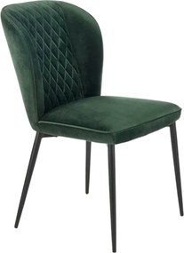Scaun tapitat K399, verde/negru, stofa/metal, 50x60x84 cm