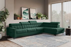 Colțar extensibil Nardo Maxi dreapta - verde catifea Bluvel 78
