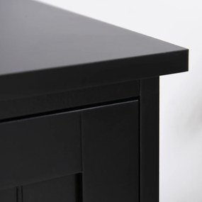 HOMCOM Buffet de bucătărie, armoarie de bucătărie contemporană, multi-spații de depozitare, 2 dulapuri, 3 rafturi, MDF, panouri de particule, negru | Aosom Romania