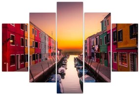 Tablou - Apus de soare, insula Burano, Veneția, Italia (150x105 cm)
