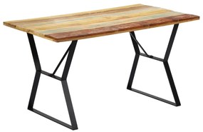 vidaXL Masă de bucătărie, 140 x 80 x 76 cm, lemn masiv reciclat