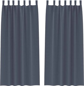 vidaXL Perdele Opaque cu Inel 2 pcs Antracit 245 x 140 cm Poliester