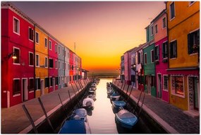 Tablou - Apus de soare, insula Burano, Veneția, Italia (90x60 cm)