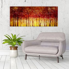 Tablou - Pictura pădurii cu frunziș (120x50 cm)